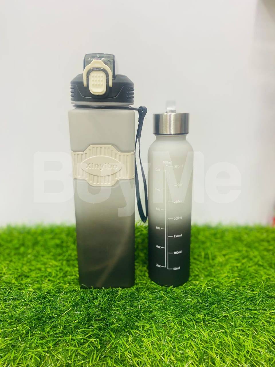 2IN1 1000ML/400ML TRITAN PLASTIC MOTIVATIONAL FITNESS GRADIENT SPORTS DRINKING WATER BOTTLE GOOD QUALITY