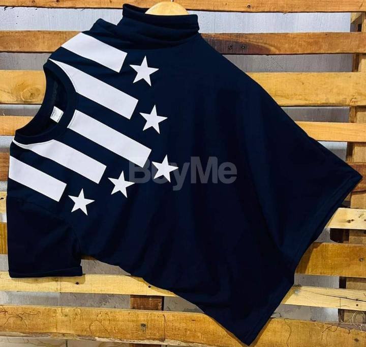 CREW NECK TSHIRT (PRINTED) - DARK BLUE