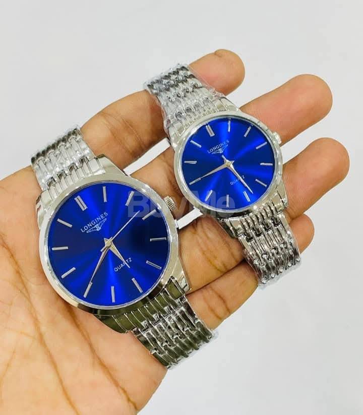 COUPLE WATCH - SILVER & BLUE COLOUR