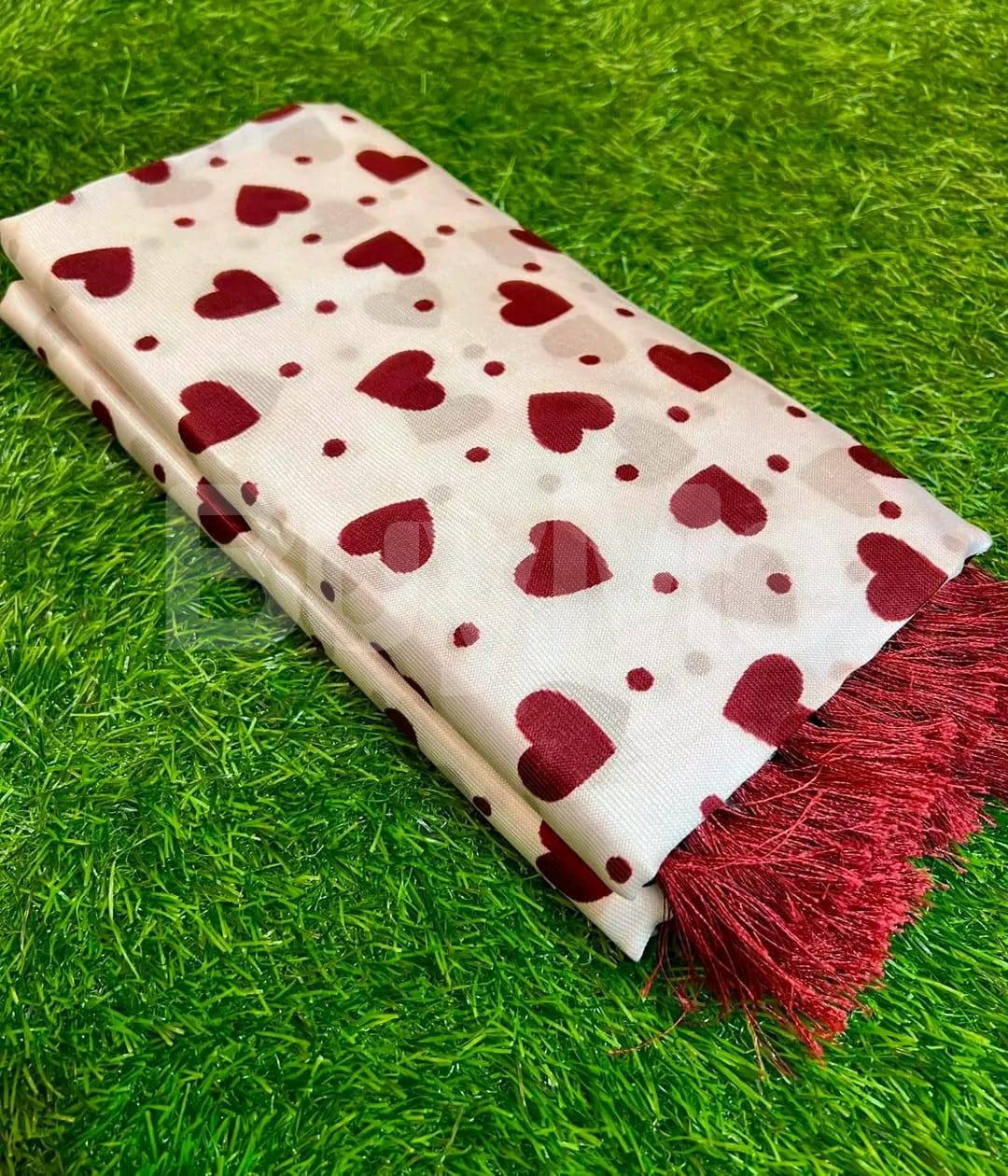 SYNTHETIC COTTON SAREE - MAROON
