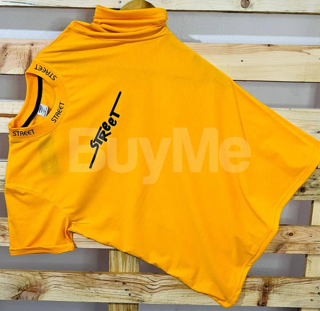 RIB PRINT HIGH TSHIRT - YELLOW