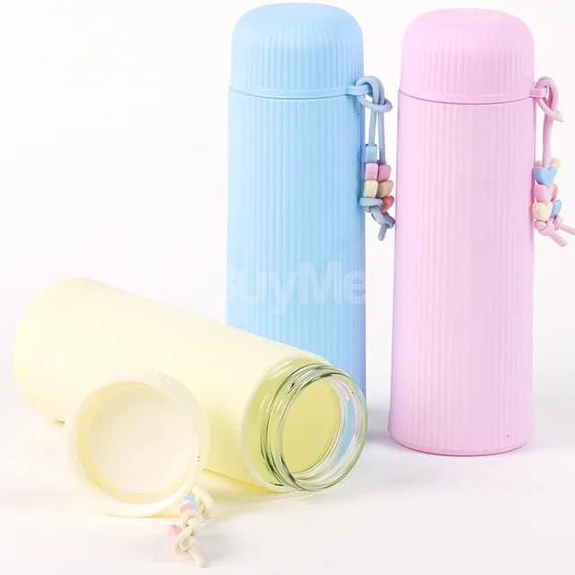 CUTE 400ML PORTABLE TRAVEL GLASS BOTTLE