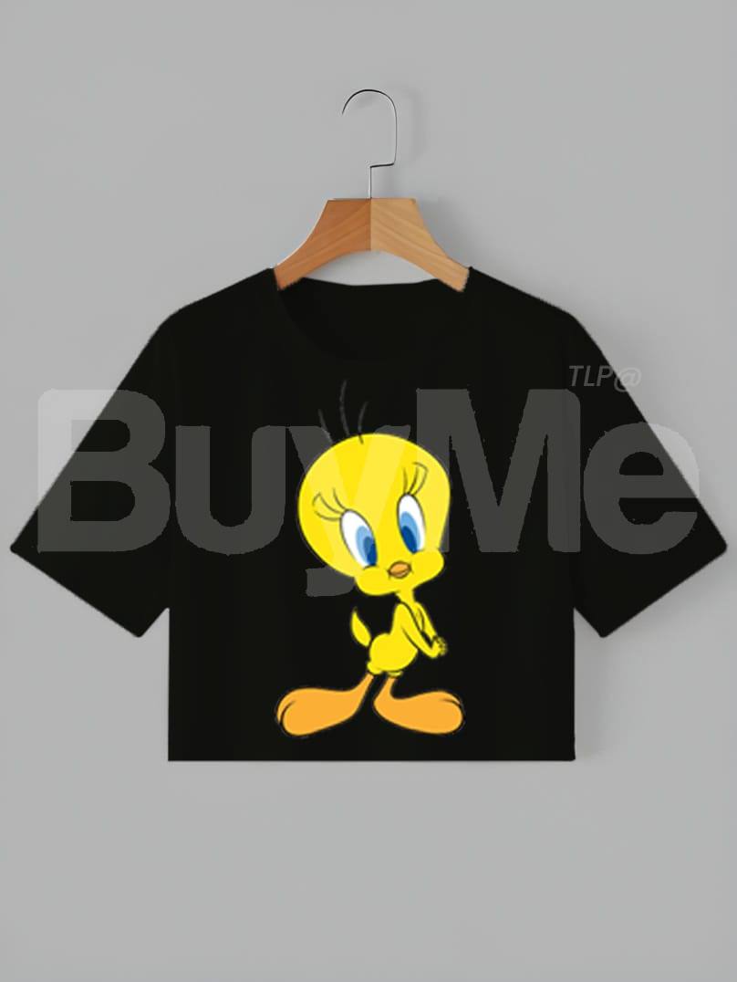 TWEETY CROPTOP - BLACK