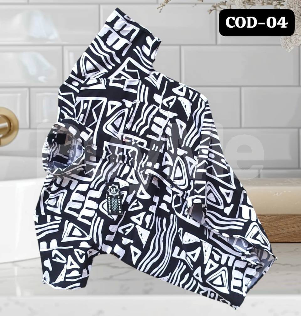 MEN'S POPCORN SHIRT - BLACK & WHITE