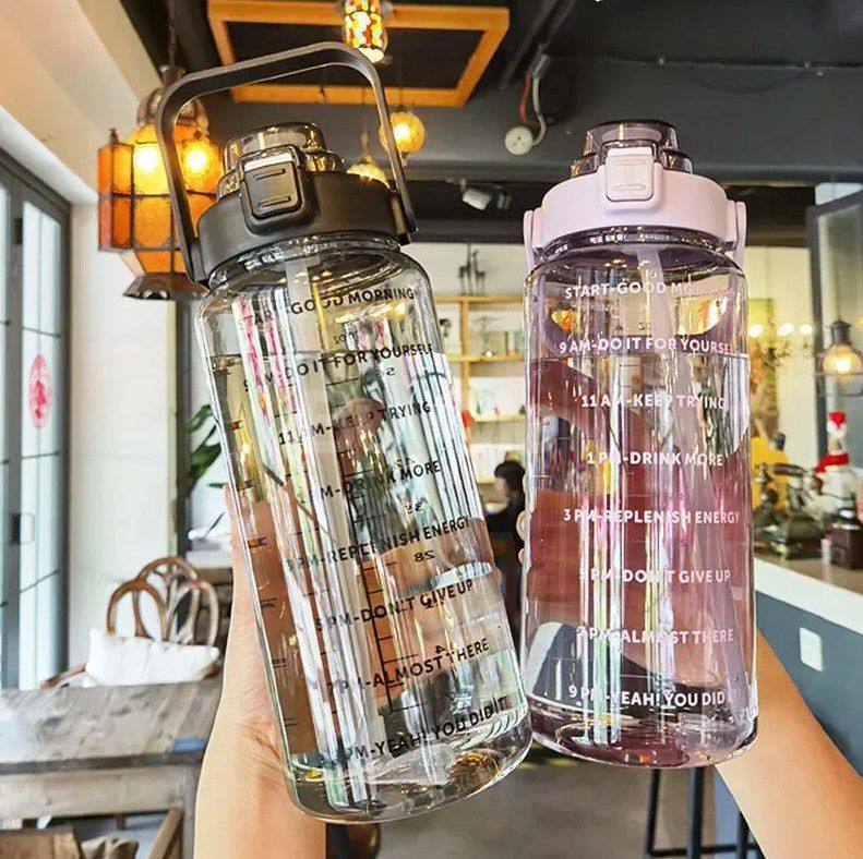 TRANSPARENT PORTABLE LARGE CAPACITY PLASTIC WATER BOTTLE 2L