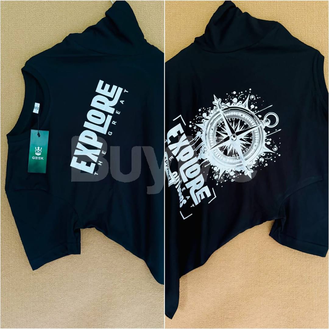 BACK SIDE PRINT NECK T SHIRT FOR SALE- BLACK COLOUR