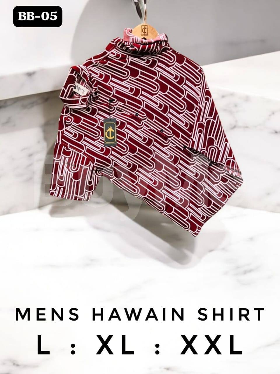 MENS HAWAIN VISCOSE SHIRT - RED