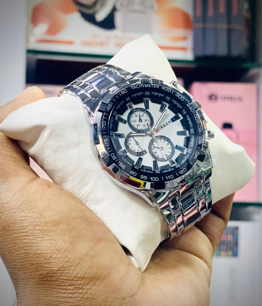 CURREN STEEL GENTS WATCH - WHITE DIALS