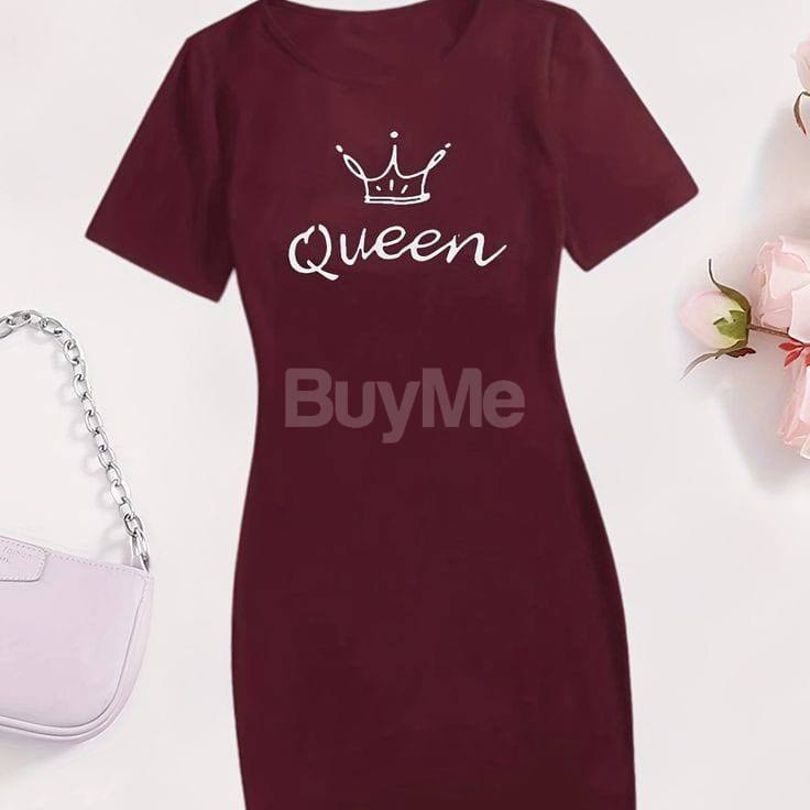 RIB FROCK - MAROON