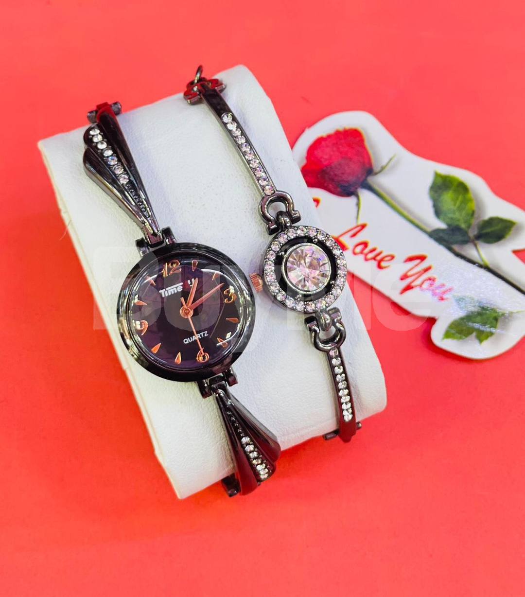 WATCH & BRACELET - BLACK