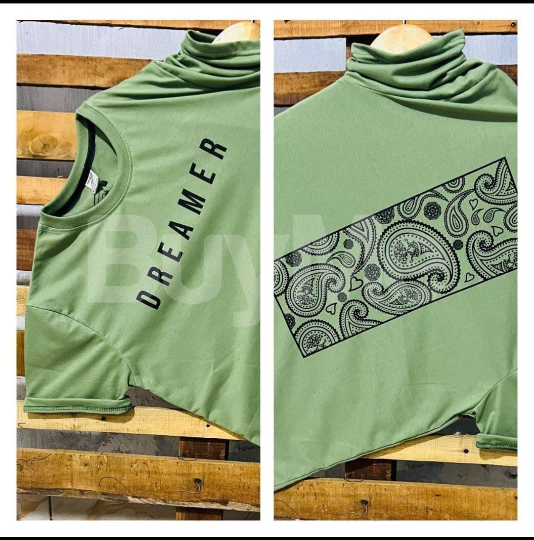 TRENDING CREW NECK TSHIRT - DULL GREEN