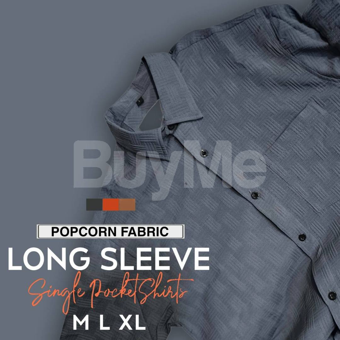 MENS POPCORN LONG SLEEVE - STEEL SMOKE