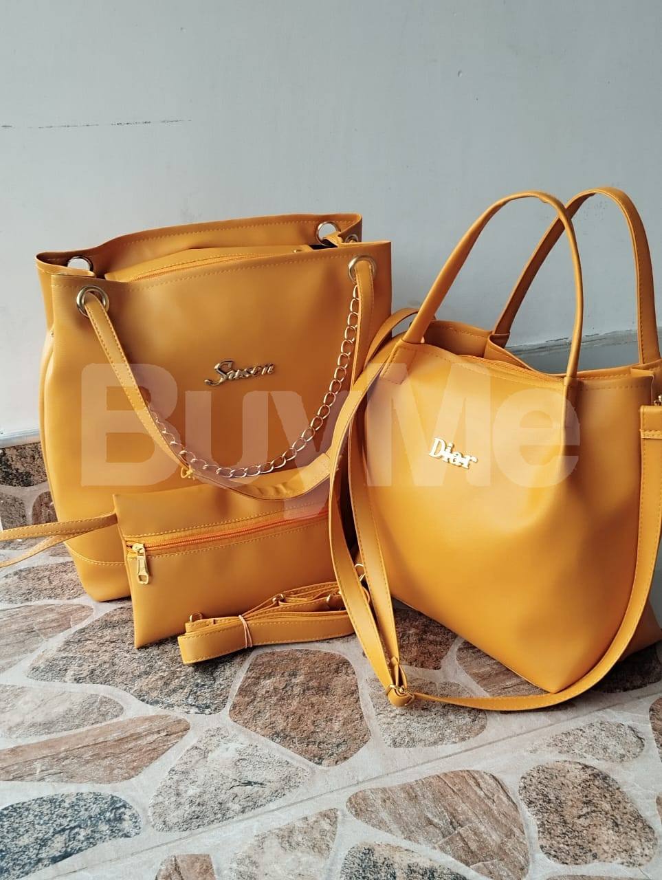 HAND BAG SET - YELLOW