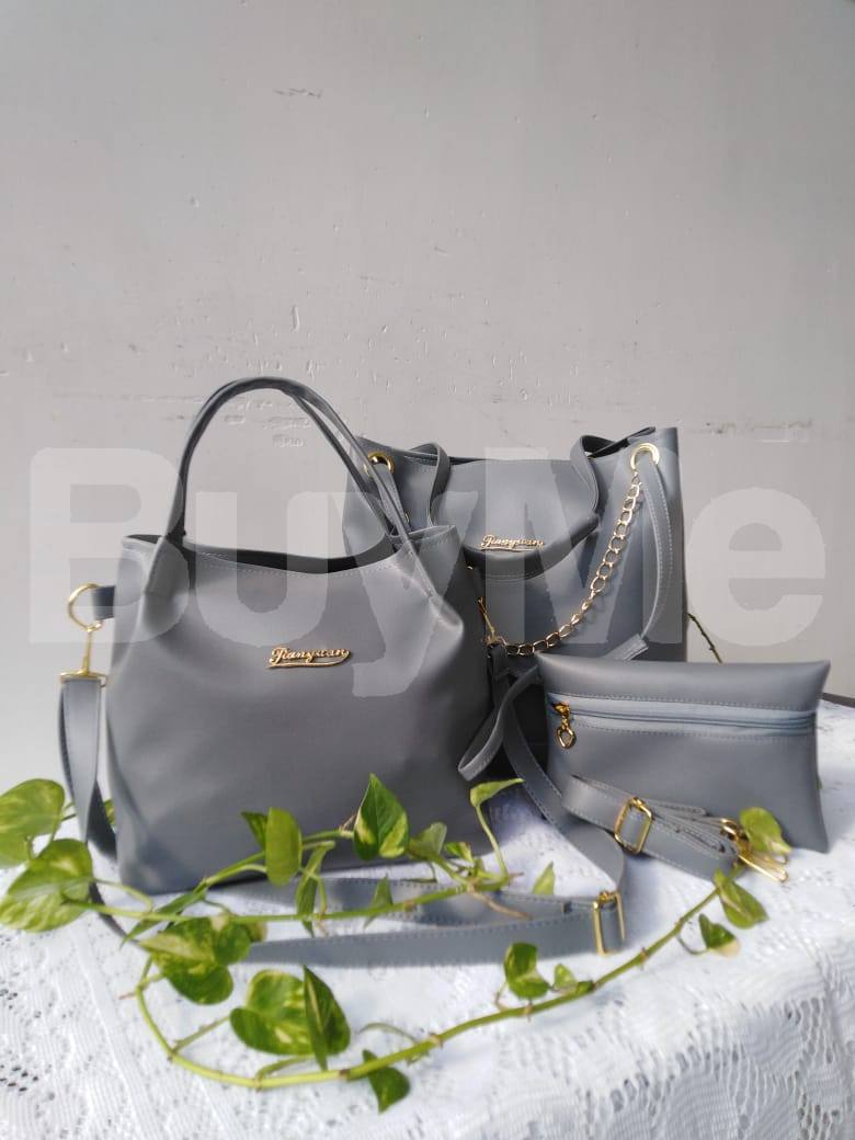 HAND BAG SET - DARK GREY