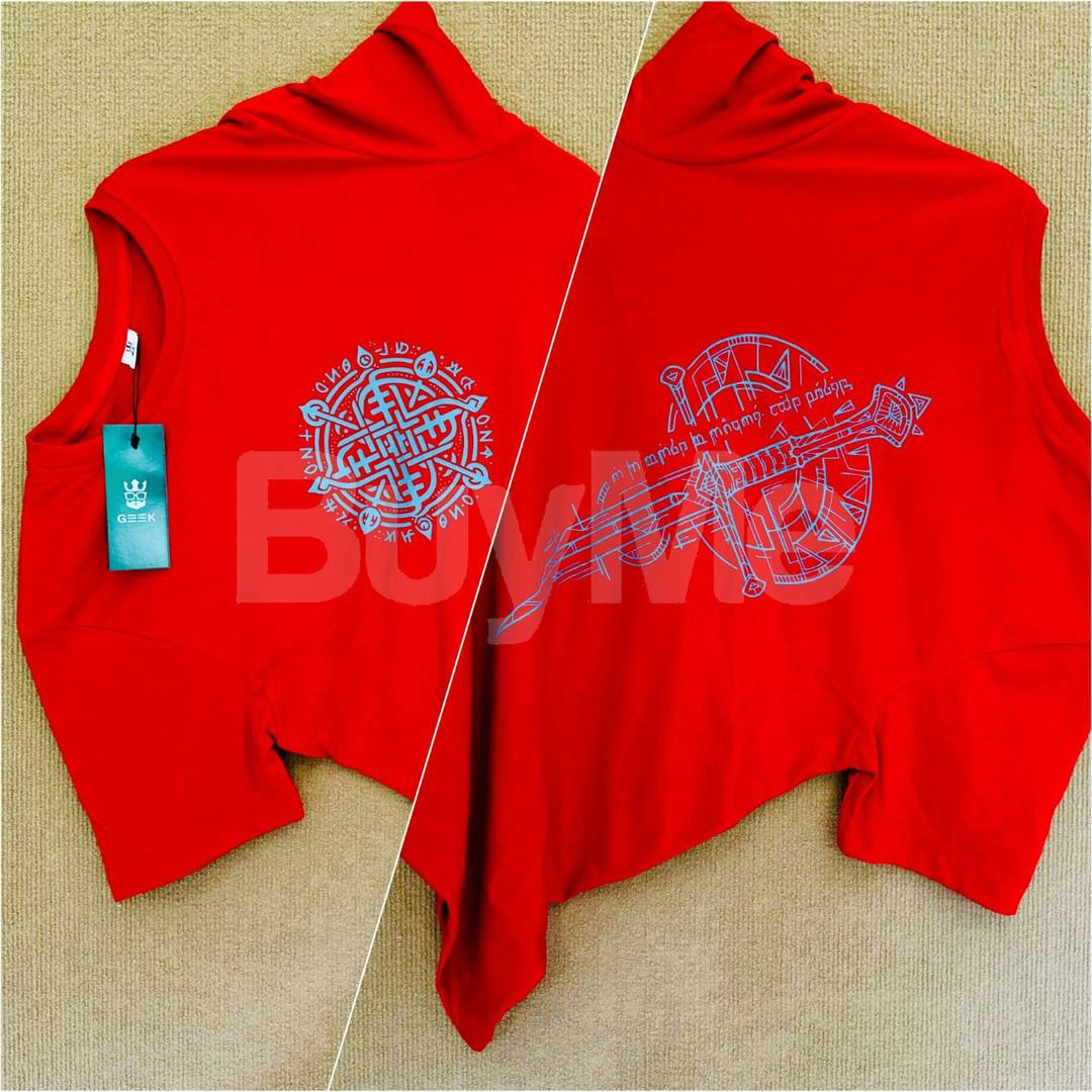BACK SIDE PRINT T SHIRT GSM180 SINGLE GURSY COTTON - RED