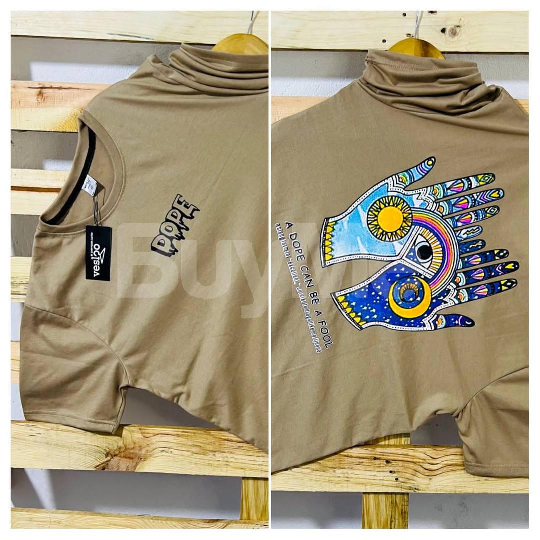 CREW NECK TSHIRT PREMIUM QUALITY - LIGHT BROWN