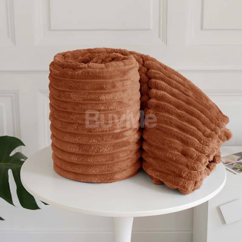 RIBBED BLANKET PLAIN DYED - BLANKET DESIGN