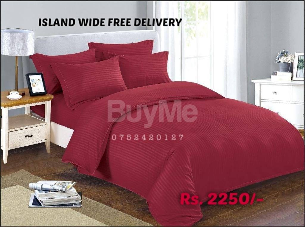 RED EGYPTIAN COTTON STRIPES BEDSHEET