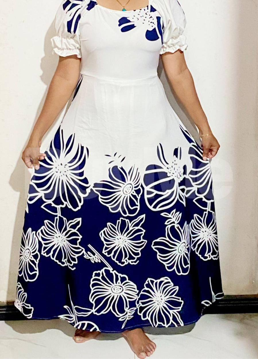 MAZA FROCK - WHITE & BLUE