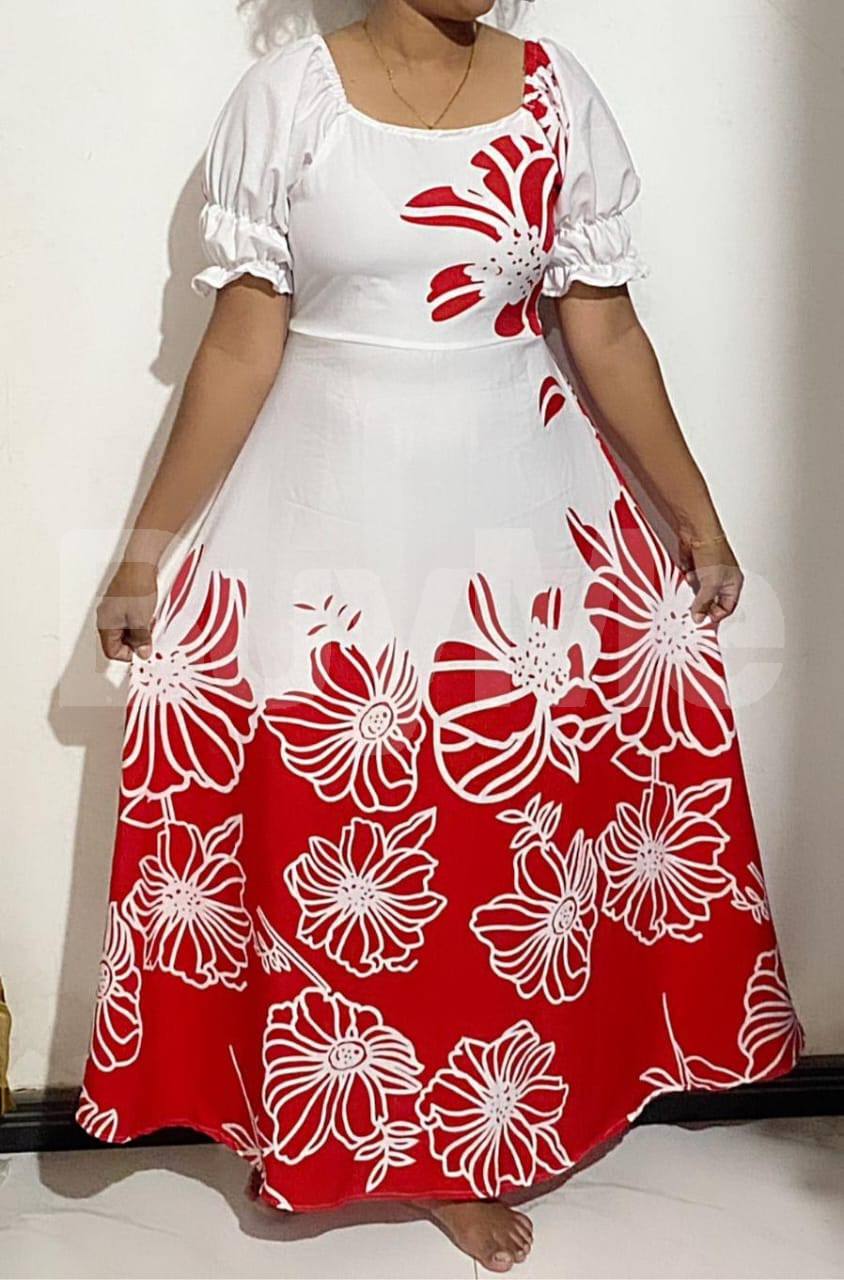 MAZA FROCK - RED & WHITE