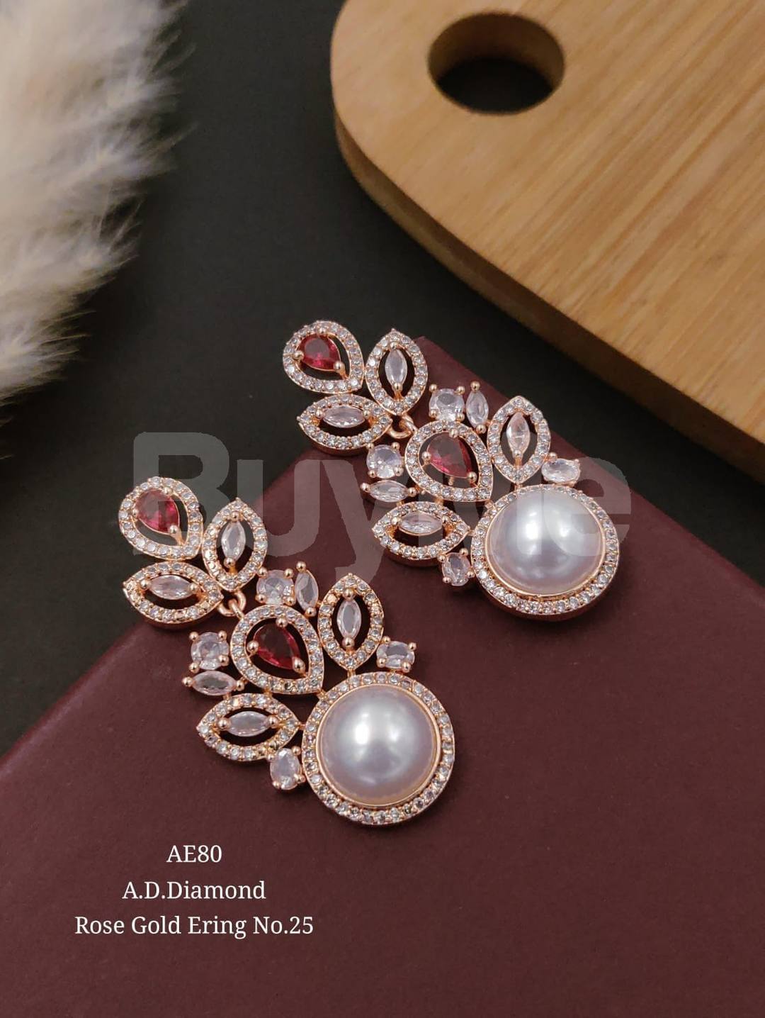 AD DIAMOND ROSE GOLD EARRING
