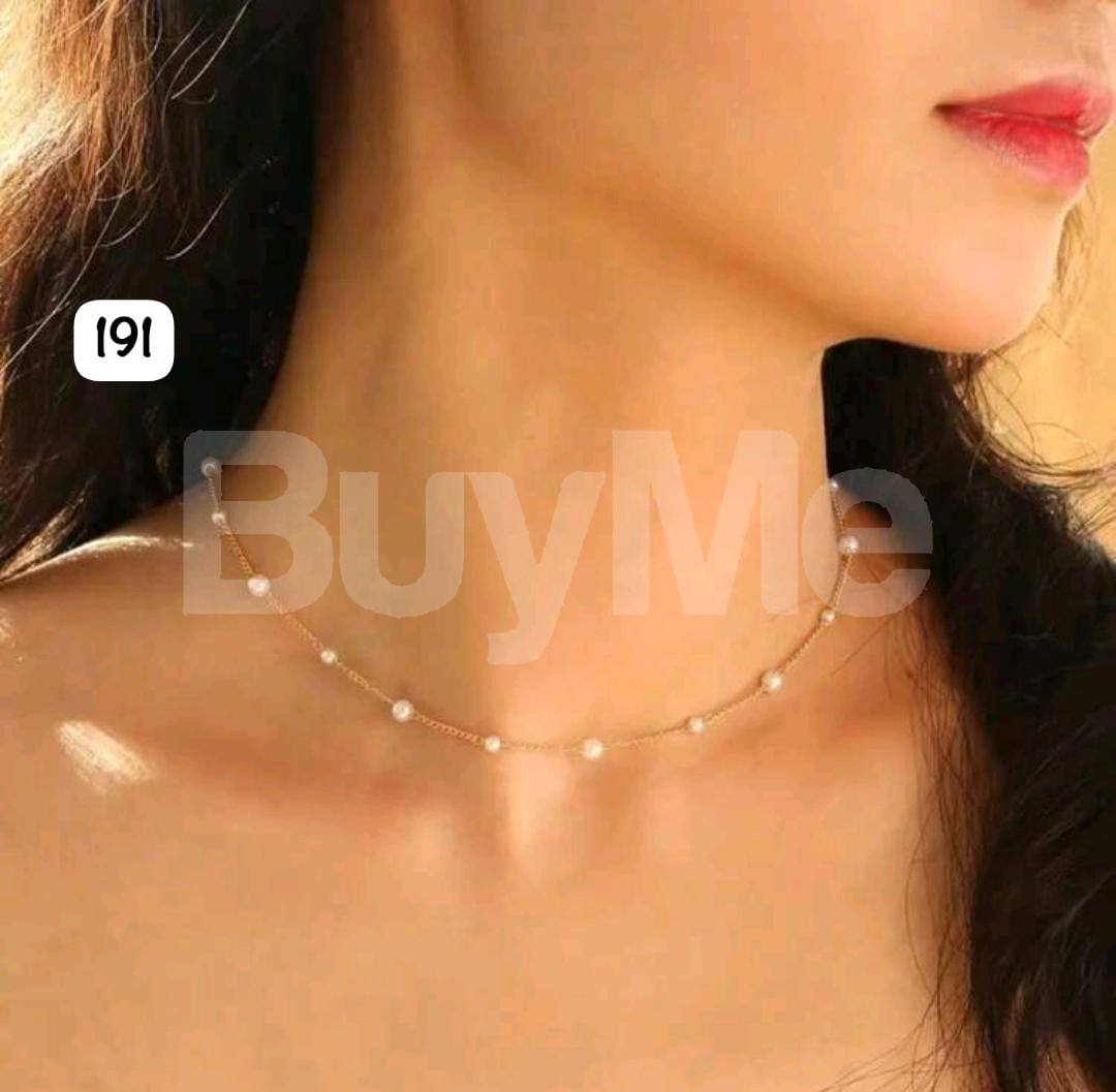 STAINLESS STEEL PEARL NECKLACE