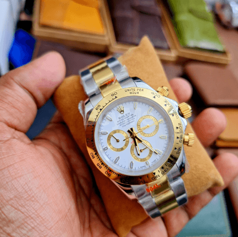 ROLEX DATE ROYAL GOLD & SILVER WATCH - WHITE DIAL