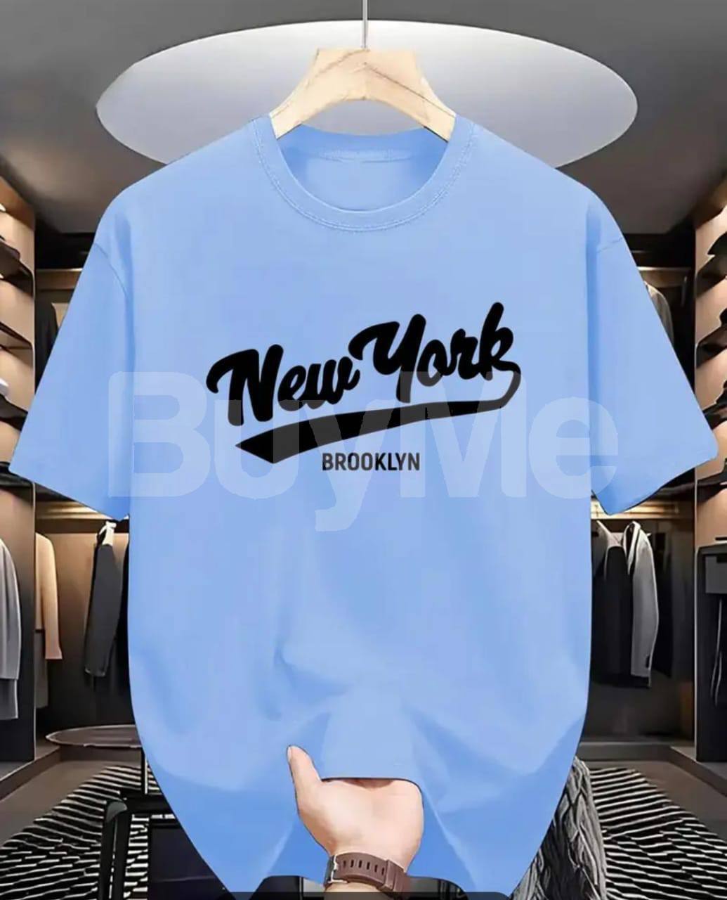 BAGGY NEW YORK T SHIRT - LIGHT BLUE