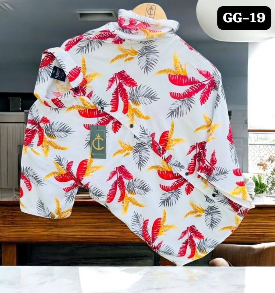 PRINTED HAWAIN SHIRTS - RED & YELLOW