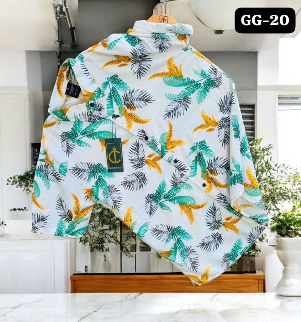 PRINTED HAWAIN SHIRTS - GREEN & YELLOW