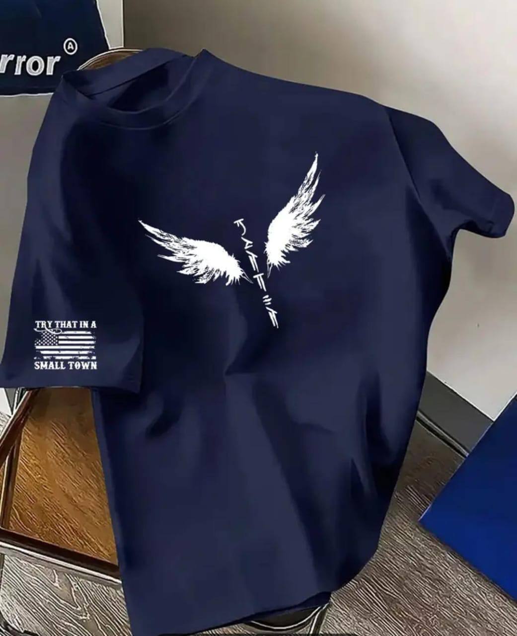 ELEGANT BAGGY T-SHIRT - NAVY BLUE