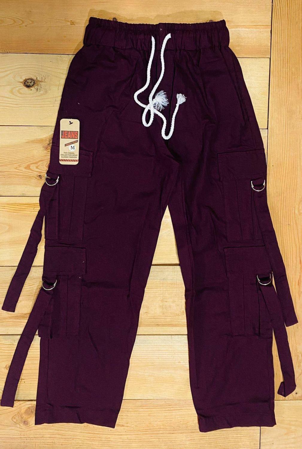 4 POCKET LINEN CARGO PANT - MAROON