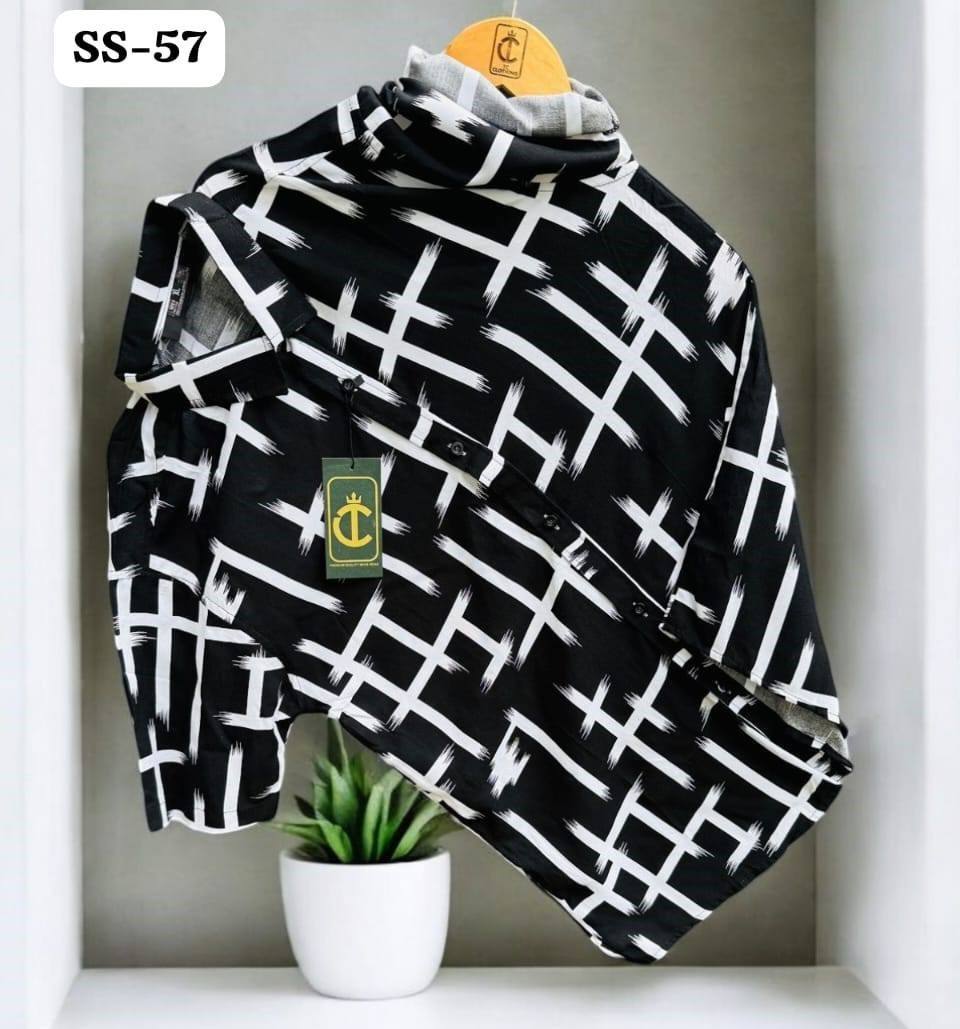 BRIGHT AND BREEZY HAWAIIAN SHIRT - WHITE & BLACK