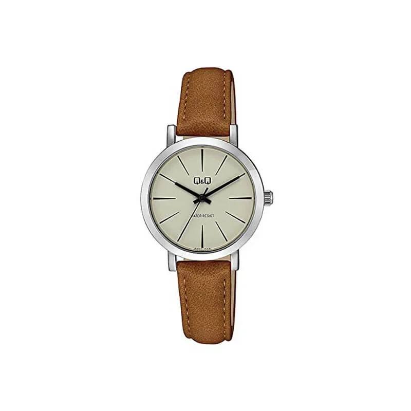 Q&Q ANALOG BEIGE DIAL WOMEN’S WATCH Q893J302Y