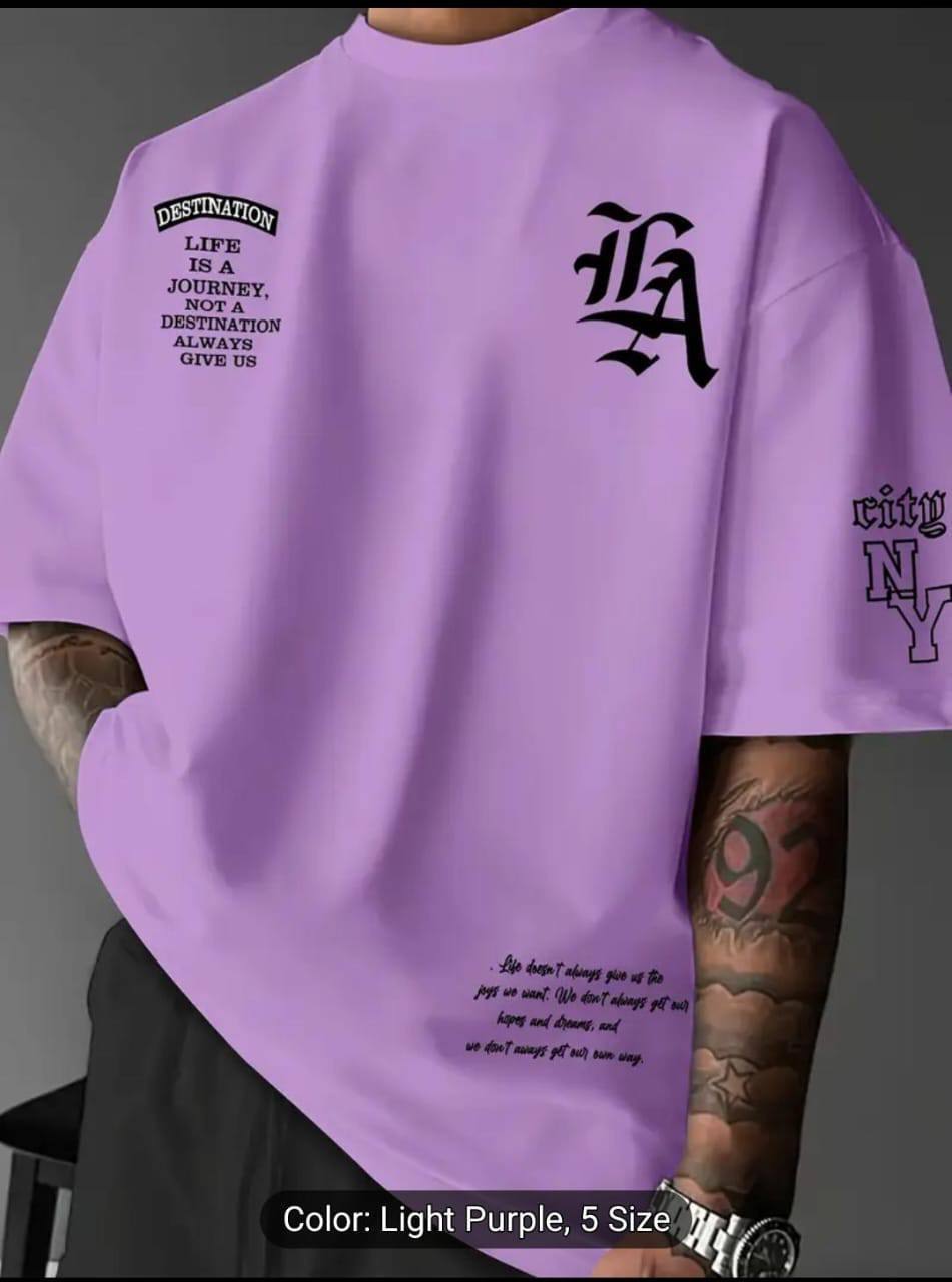 DAZZLING PRINTED T SHIRT - LIGHT PURPLE