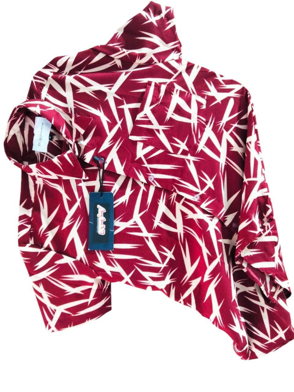 DAZZLING POPCORN SHORT SLEEVE SHIRT - RED