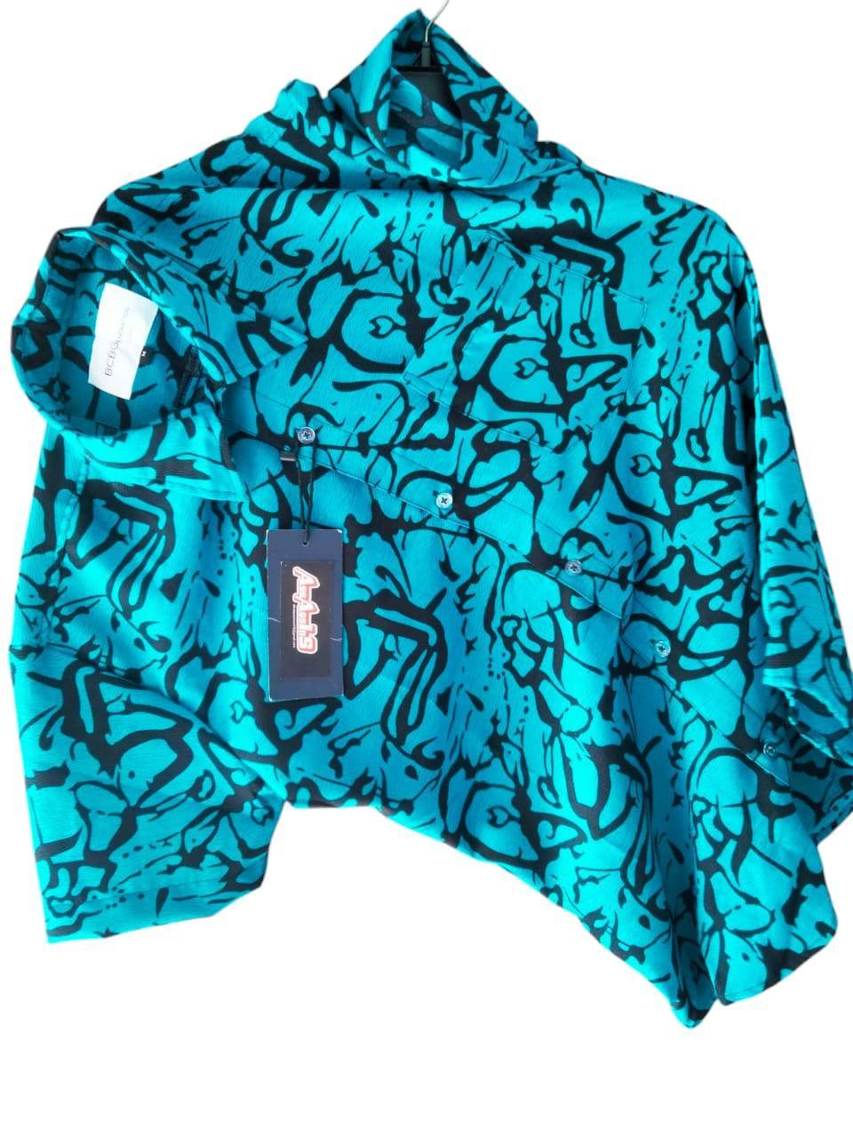DAZZLING POPCORN SHORT SLEEVE SHIRT - LIGHT BLUE