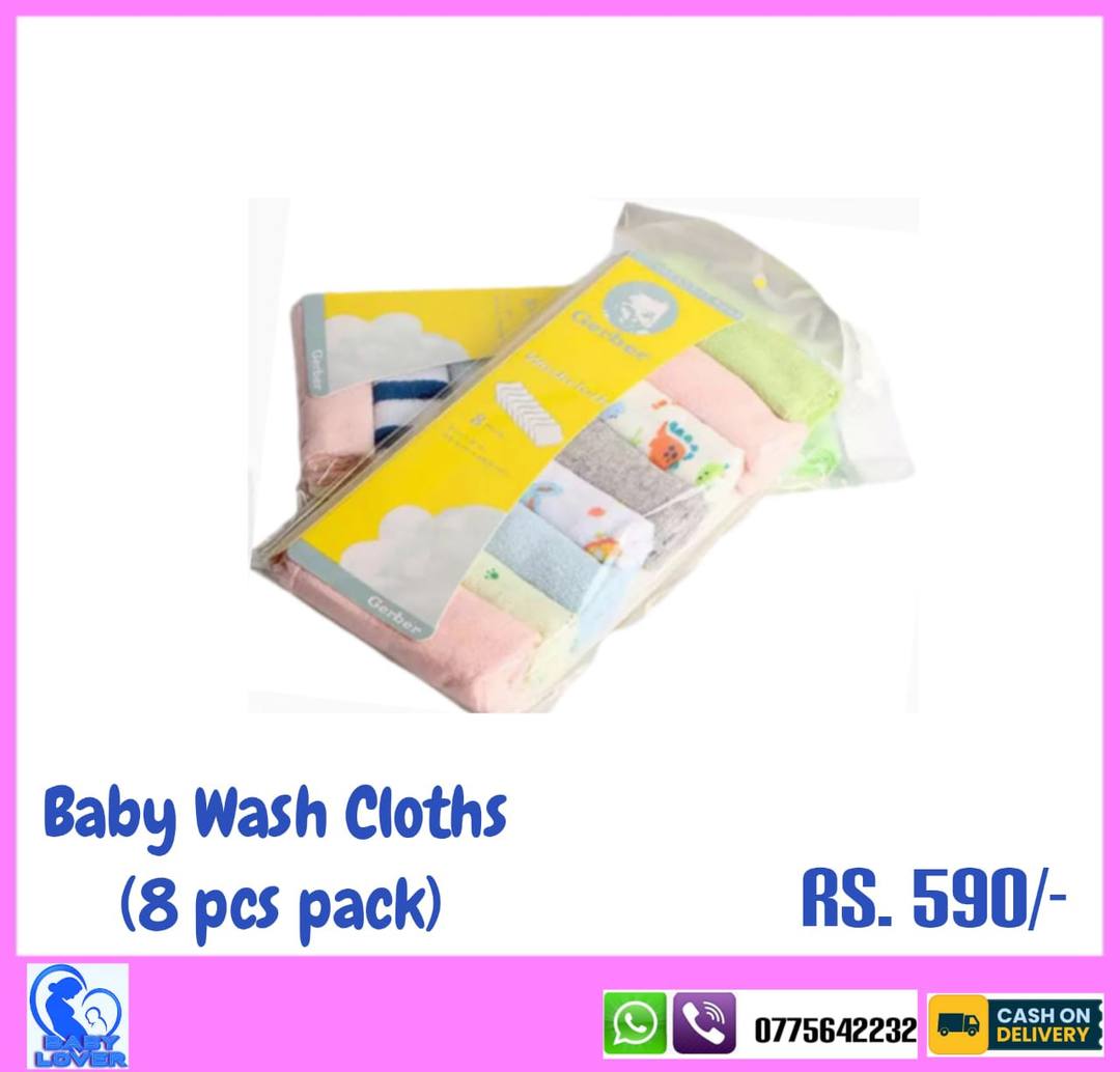 BABY WASH CLOTHS (8 PCS PACK)