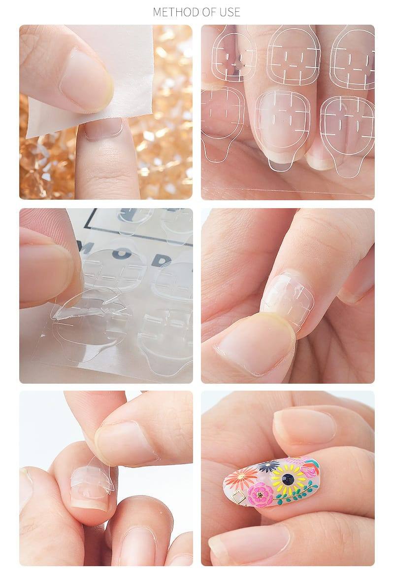 NAILS WITH STICKER GLUE