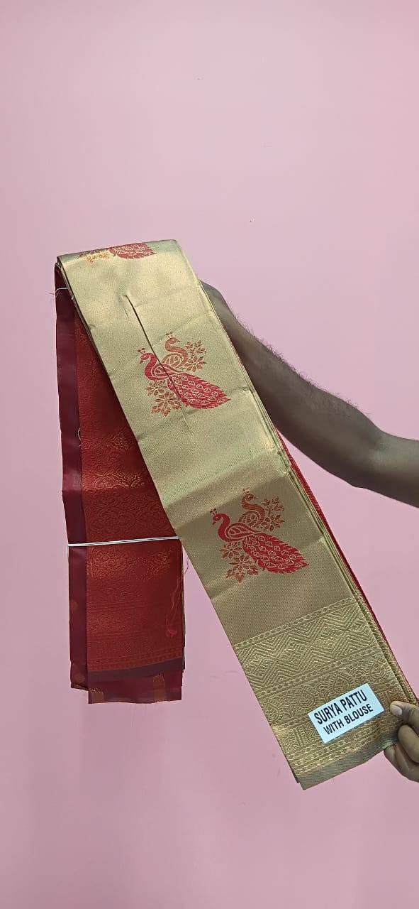 PEACOCK HIGH QUALITY PATTU SAREE AVAILABLE FOR SALE