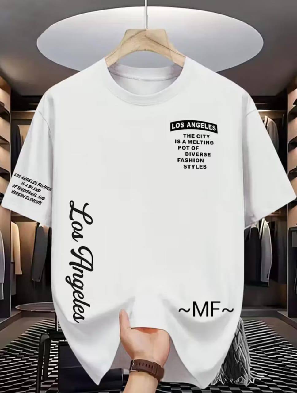 WHITE T SHIRT WITH 'LOS ANGELES' PRINT