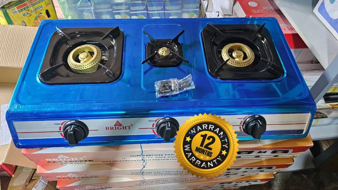 BRIGHT TRIPLE BURNER GAS COOKER AVAILABLE