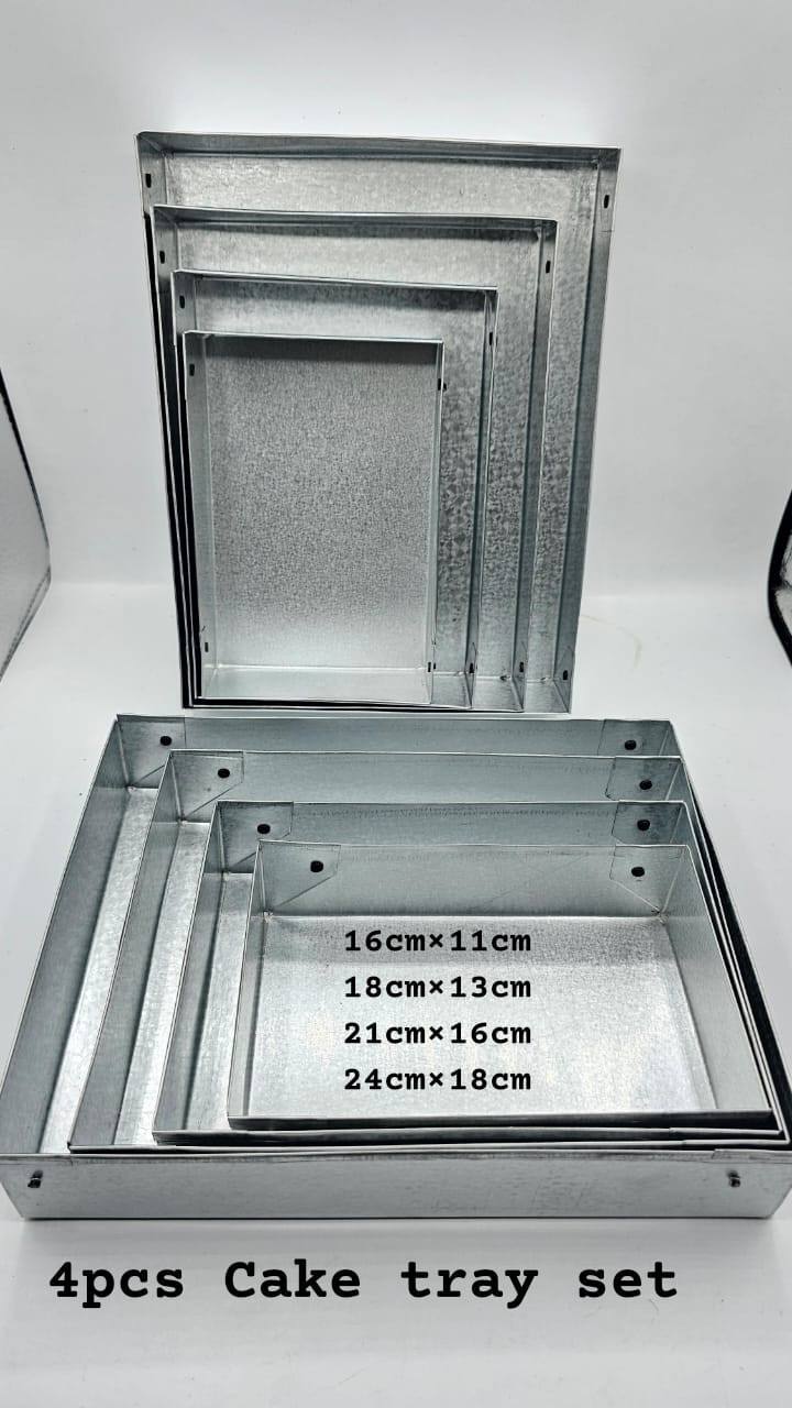 4PCS BOX CAKE TRAY SET