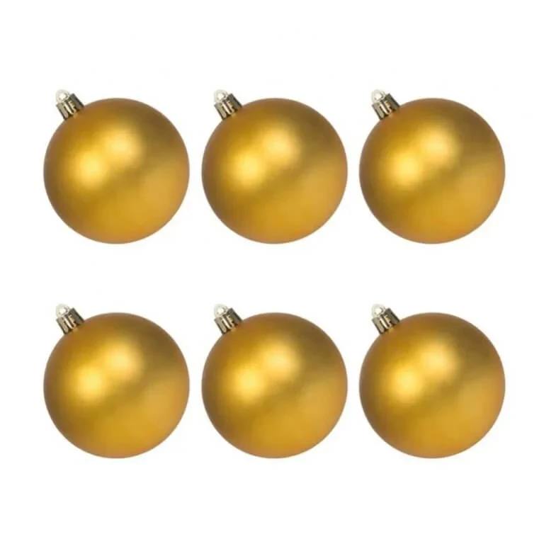 GOLD CHRISTMAS TREE ORNAMENTS SET 6 PCS