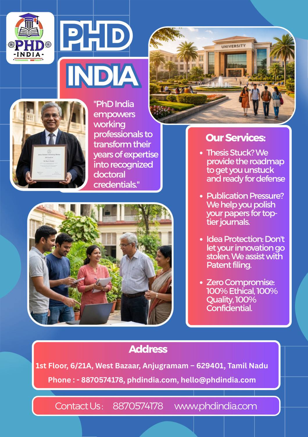 PHD THESIS ASSISTANCE & RESEARCH PUBLICATION SUPPORT – BY PHD INDIA
