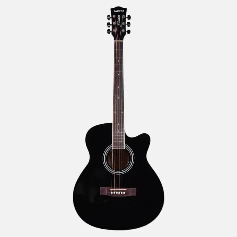 KADENCE FRONTIER SERIES BLACK ACOUSTIC GUITAR – BLK EQ/FRB