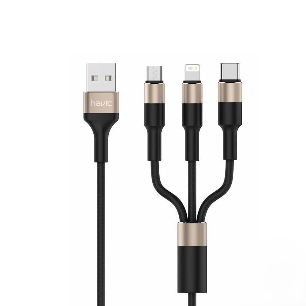 HAVIT H691 MOBILE SERIES-USB CABLE BLACK | GOLD