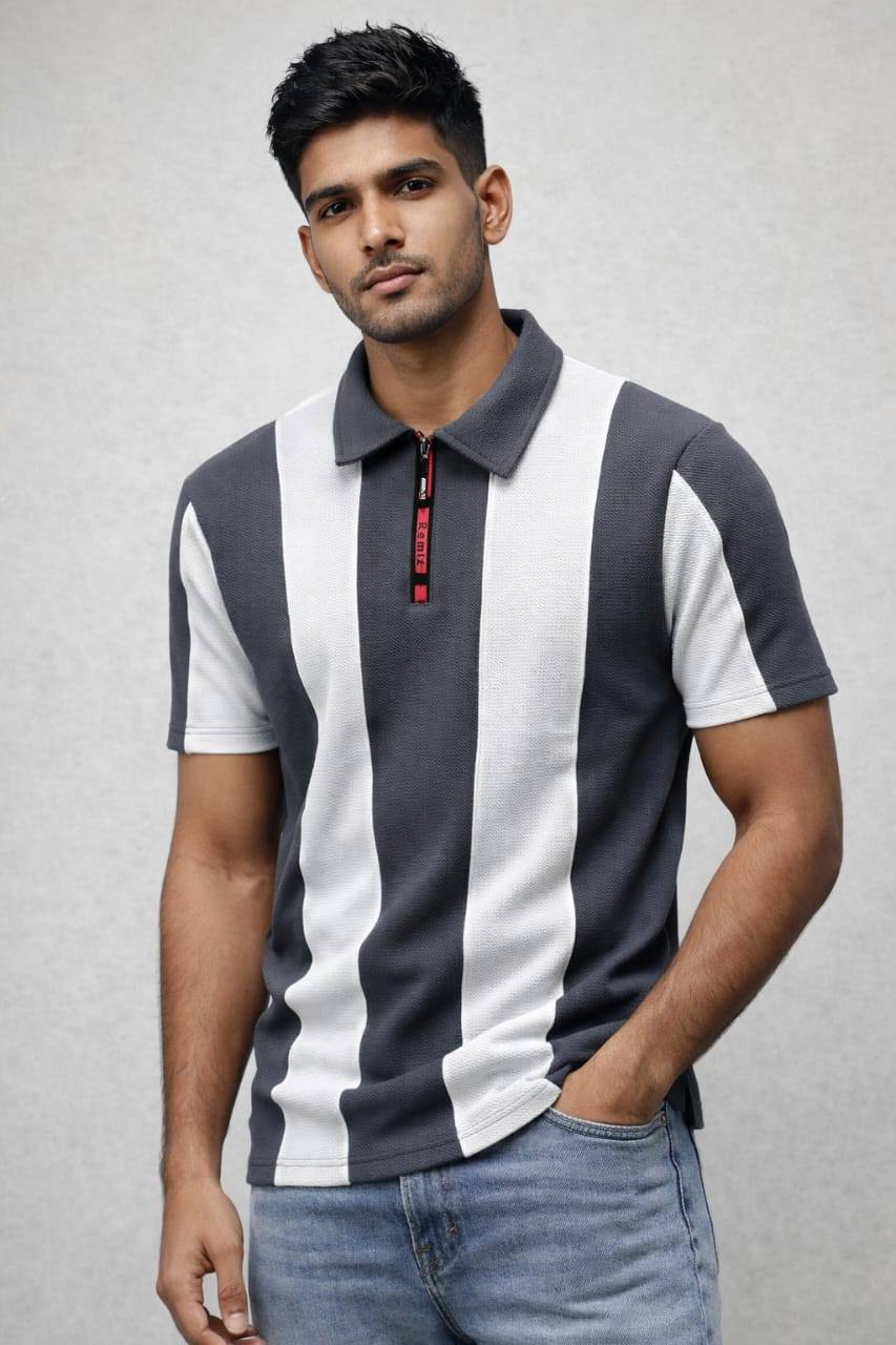 TWO TONE POPCORN T-SHIRT MODERN & STYLISH LOOK AVAILABLE