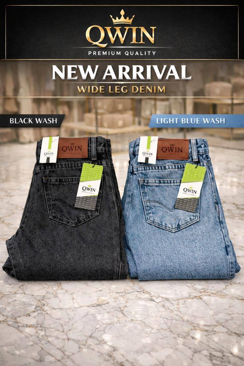 LADIES ACID WASH BIG-FOLD DENIM