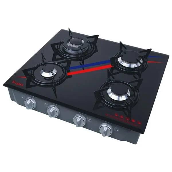 SUGA 4 BURNER GLASS TOP GAS COOKER SGT-8500
